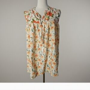 YELLOW Flower print Tunic loose flowy fit Top Women’s  Size 1X